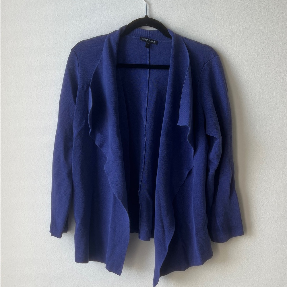 Eileen Fisher Royal Blue Open Cardigan
